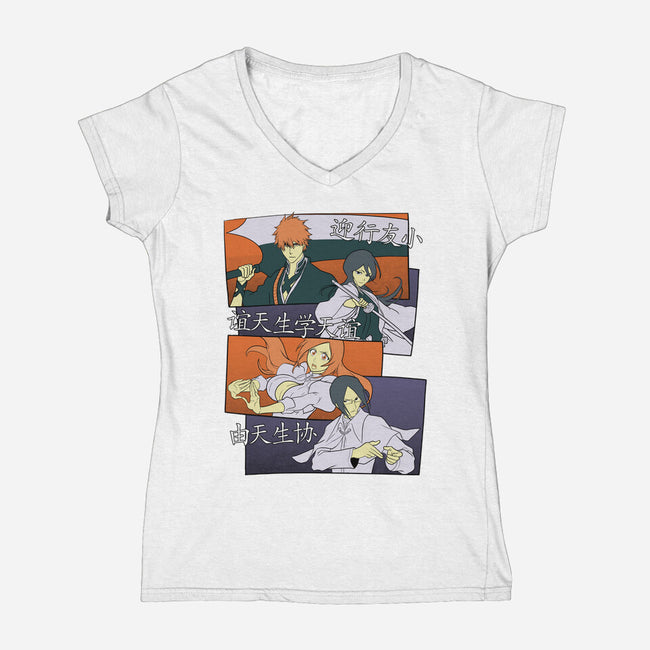 Soul Reaper Team-womens v-neck tee-Astrobot Invention