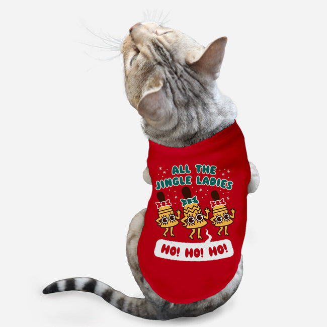 All The Jingle Ladies-cat basic pet tank-Weird & Punderful