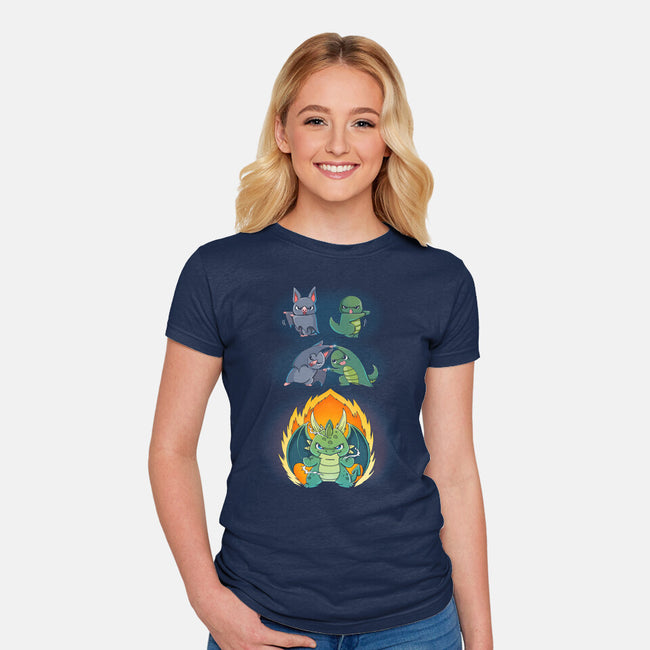 Dragon Fusion-womens fitted tee-Vallina84
