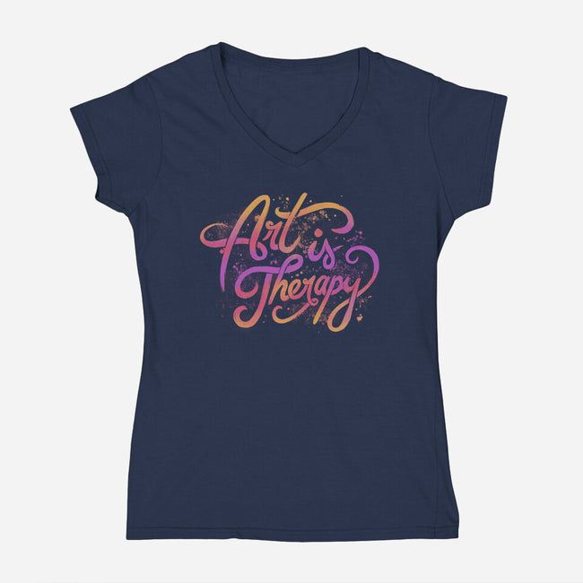 Art Is Therapy-womens v-neck tee-tobefonseca