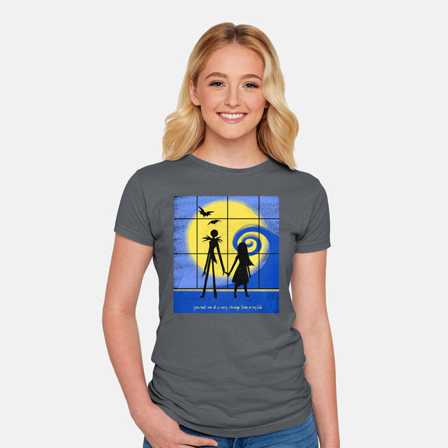 Strange Time-womens fitted tee-Plastic Dino