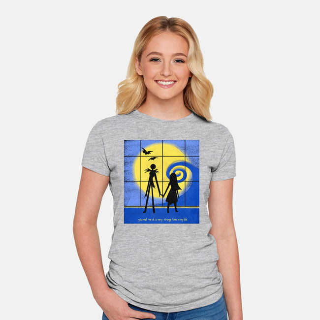 Strange Time-womens fitted tee-Plastic Dino