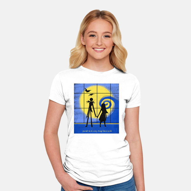 Strange Time-womens fitted tee-Plastic Dino