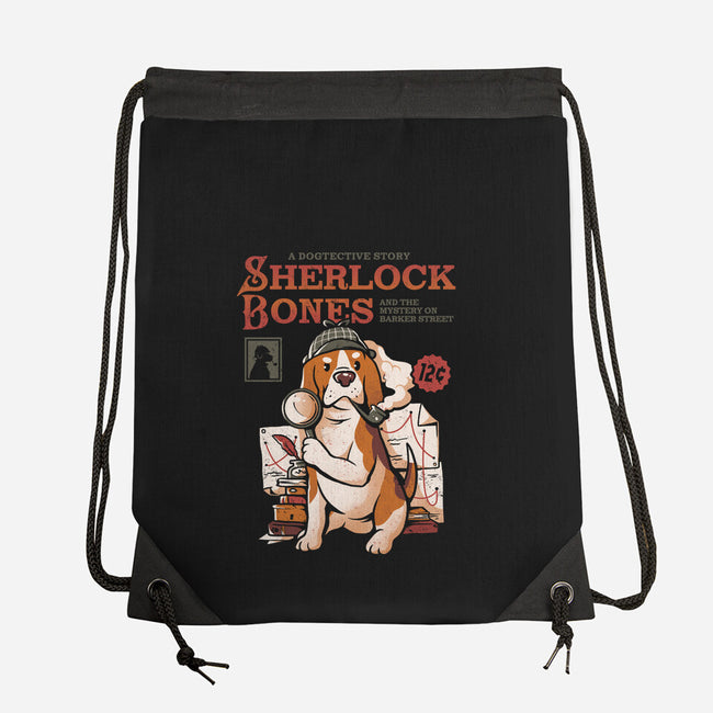 Sherlock Bones-none drawstring bag-eduely