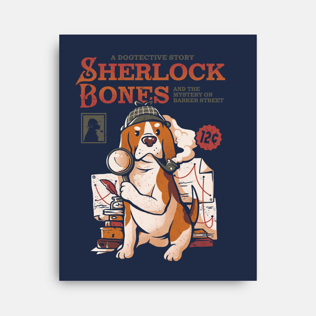 Sherlock Bones-none stretched canvas-eduely