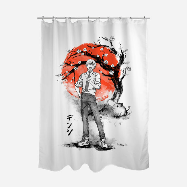 Devil Hunter Ink-none polyester shower curtain-IKILO