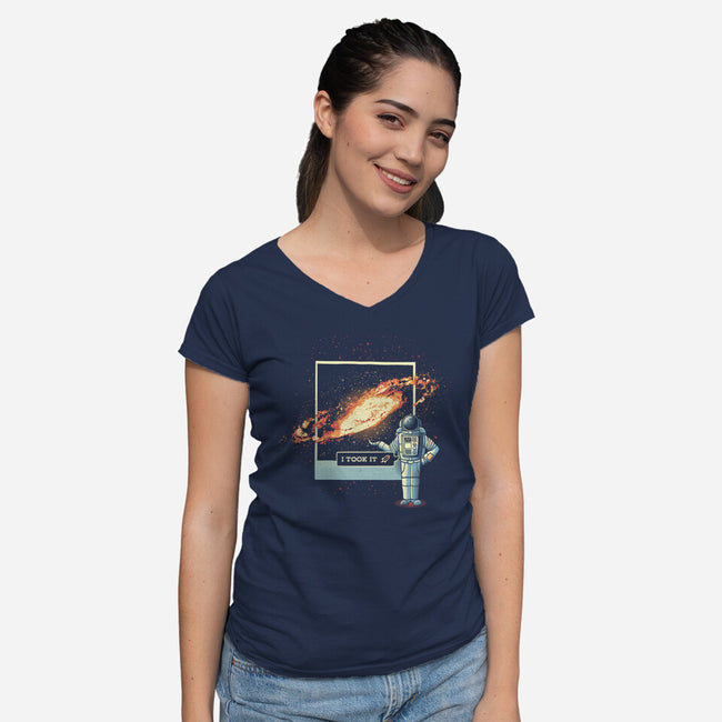 Astro Photography-womens v-neck tee-tobefonseca