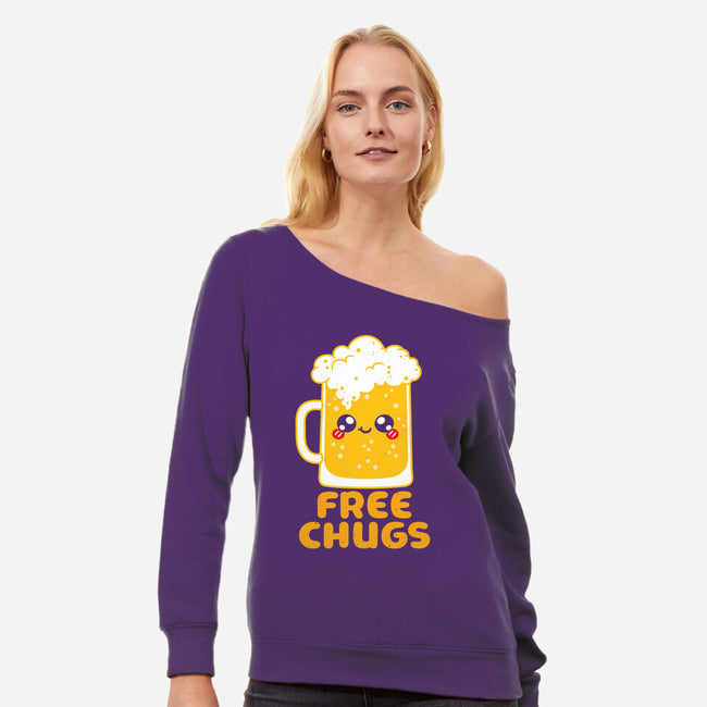 Chugs-womens off shoulder sweatshirt-Xentee