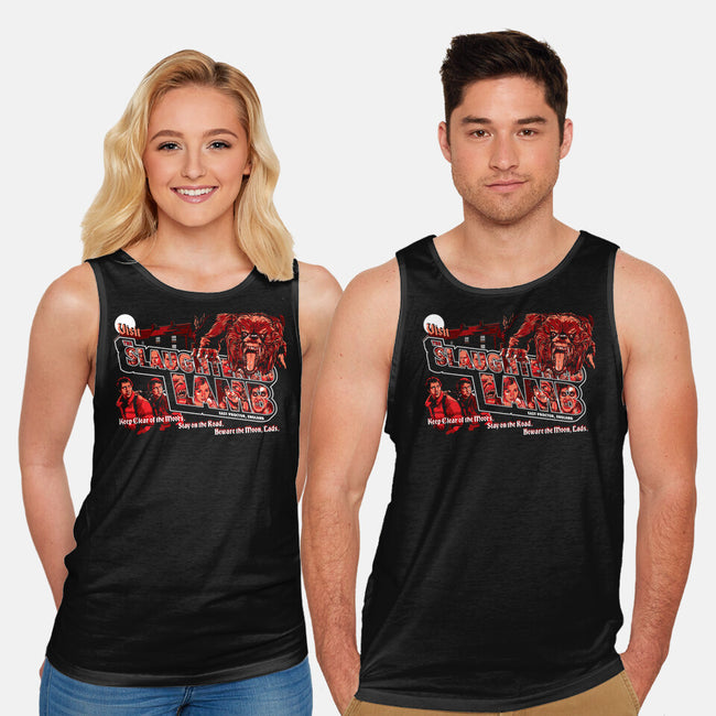 Visit The Slaughtered Lamb-unisex basic tank-goodidearyan