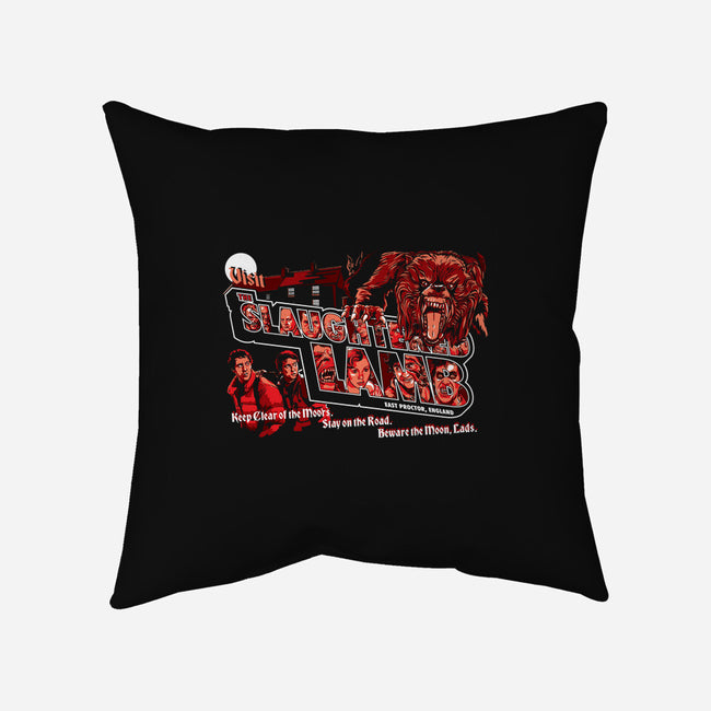 Visit The Slaughtered Lamb-none removable cover w insert throw pillow-goodidearyan