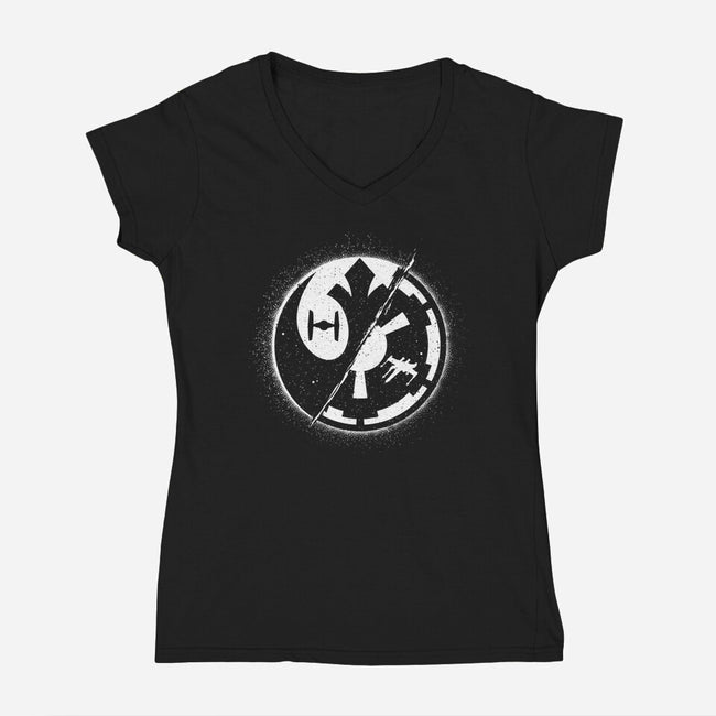 Light And Darkness-womens v-neck tee-Tronyx79