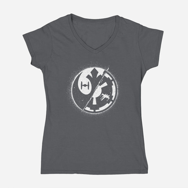 Light And Darkness-womens v-neck tee-Tronyx79