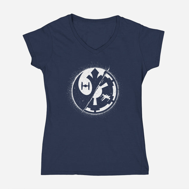 Light And Darkness-womens v-neck tee-Tronyx79