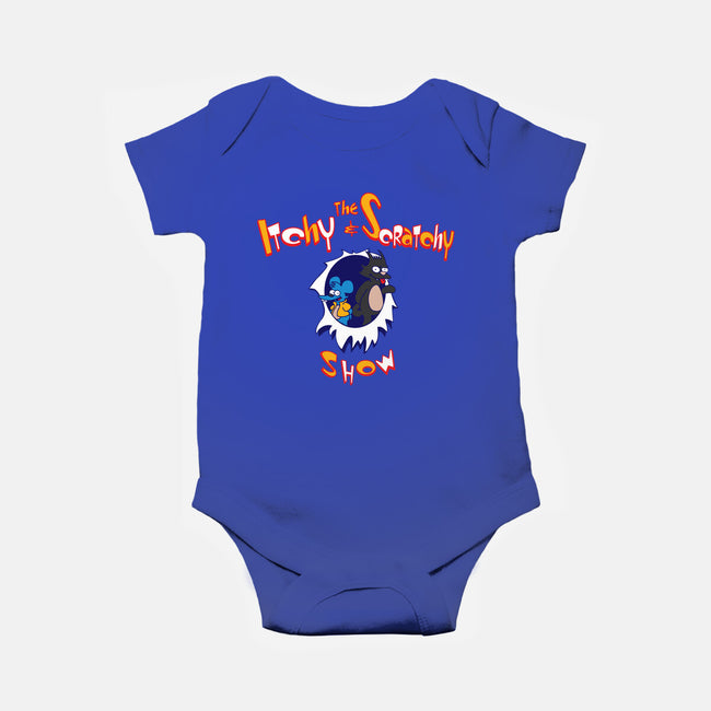 The Itchy And Scratchy Show-baby basic onesie-dalethesk8er