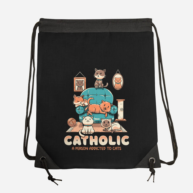 Addicted To Cats-none drawstring bag-koalastudio
