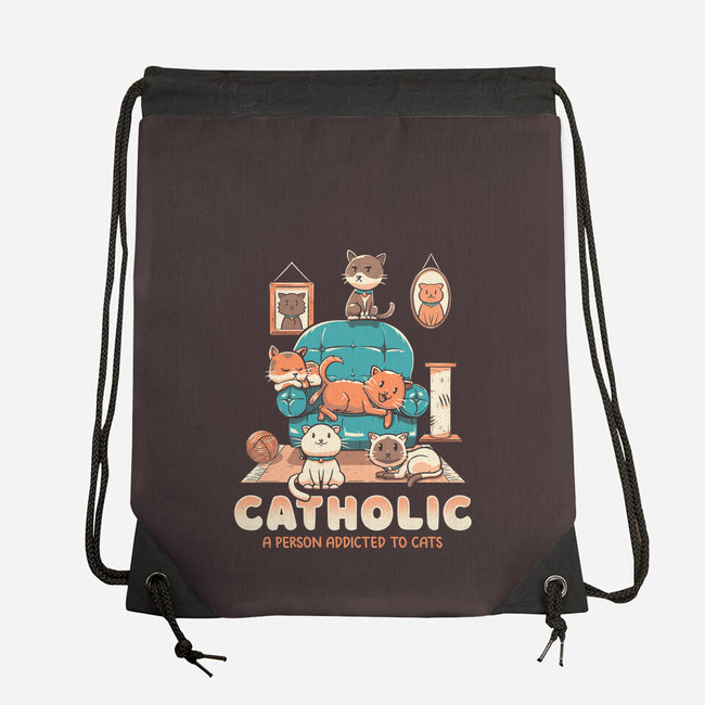 Addicted To Cats-none drawstring bag-koalastudio