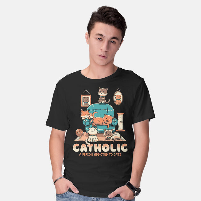 Addicted To Cats-mens basic tee-koalastudio
