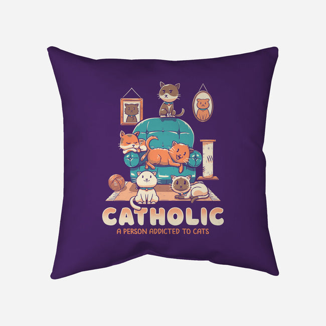 Addicted To Cats-none removable cover w insert throw pillow-koalastudio