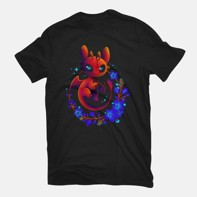 Dragon Flowers-womens basic tee-erion_designs