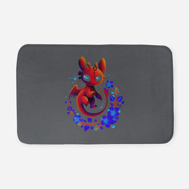 Dragon Flowers-none memory foam bath mat-erion_designs