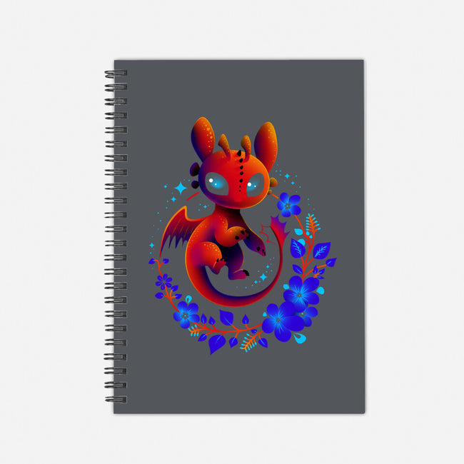 Dragon Flowers-none dot grid notebook-erion_designs