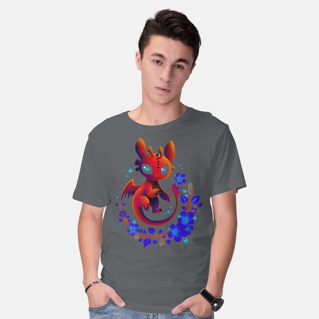 Dragon Flowers-mens basic tee-erion_designs