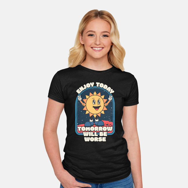 Enjoy Today-womens fitted tee-RoboMega