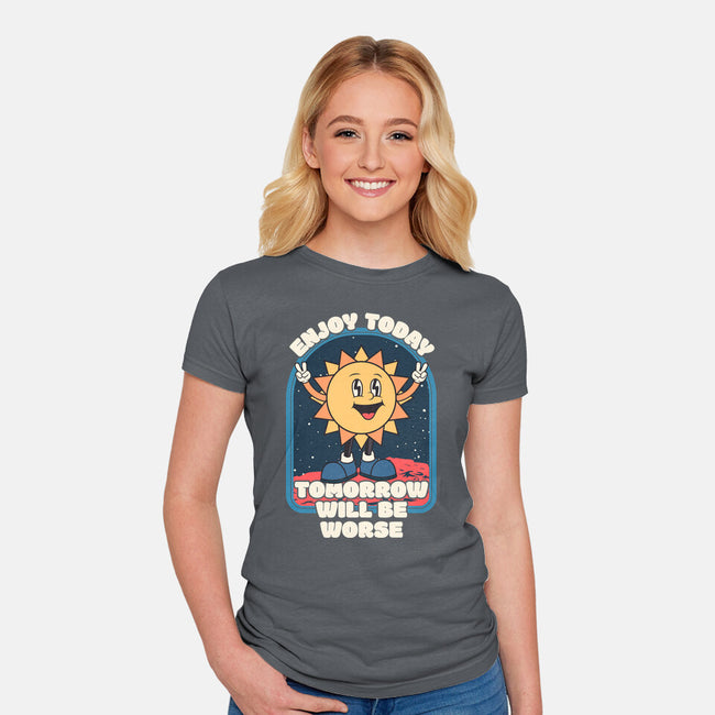 Enjoy Today-womens fitted tee-RoboMega