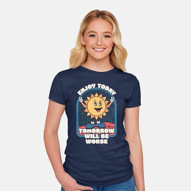 Enjoy Today-womens fitted tee-RoboMega