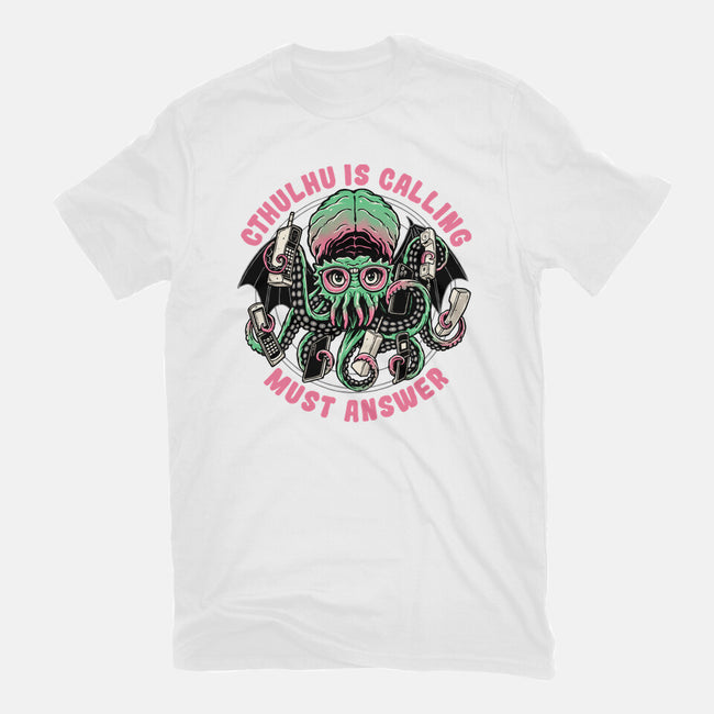 Cthulhu Is Calling-womens fitted tee-momma_gorilla