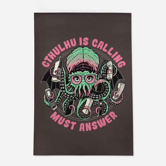 Cthulhu Is Calling-none indoor rug-momma_gorilla