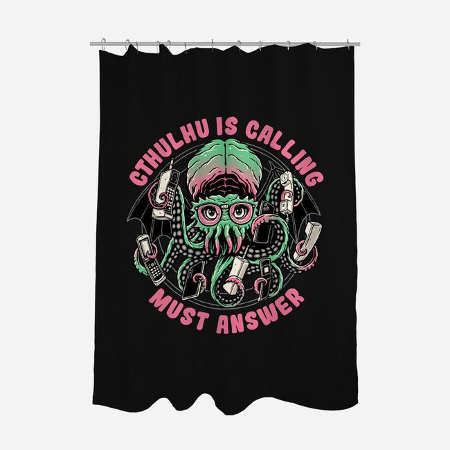 Cthulhu Is Calling-none polyester shower curtain-momma_gorilla