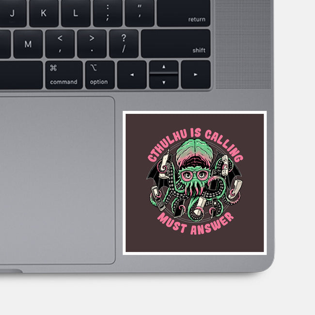 Cthulhu Is Calling-none glossy sticker-momma_gorilla