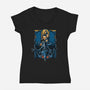 Enter The Aliens-womens v-neck tee-daobiwan