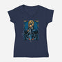 Enter The Aliens-womens v-neck tee-daobiwan