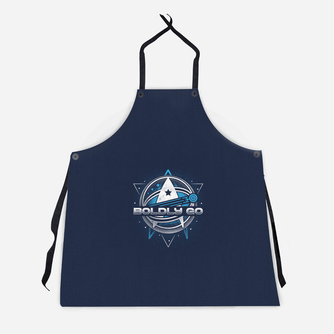 Boldly Into Space-unisex kitchen apron-Logozaste