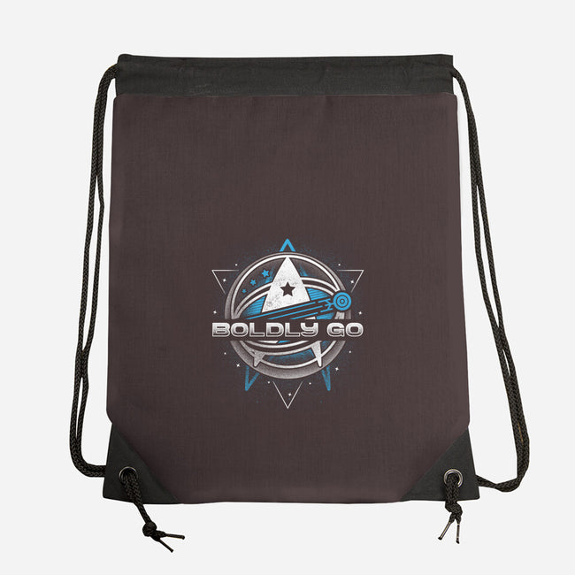 Boldly Into Space-none drawstring bag-Logozaste