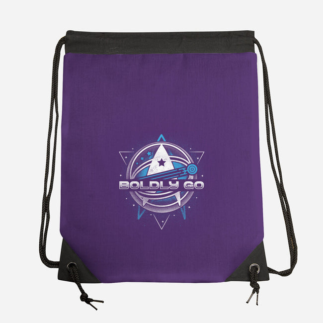 Boldly Into Space-none drawstring bag-Logozaste