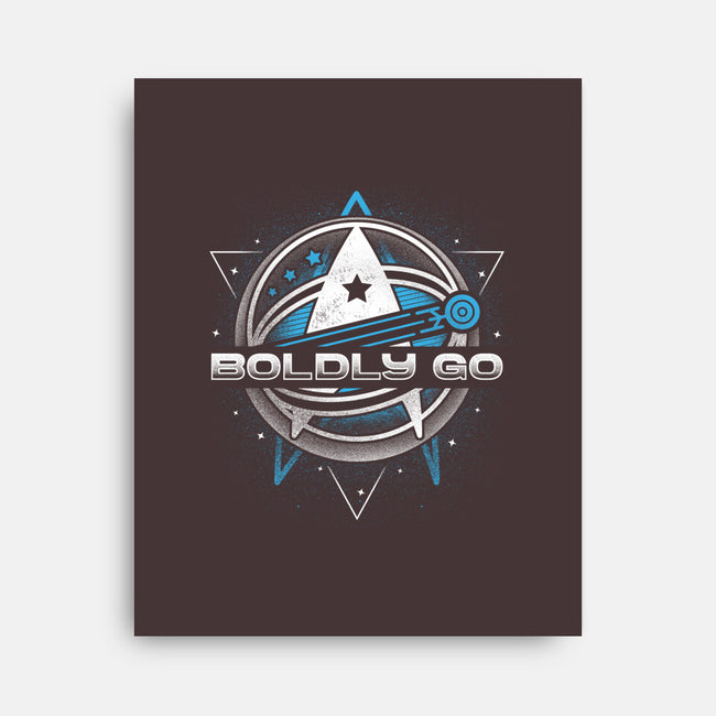 Boldly Into Space-none stretched canvas-Logozaste