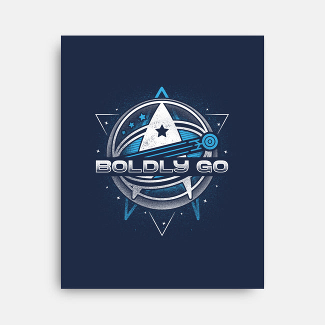 Boldly Into Space-none stretched canvas-Logozaste