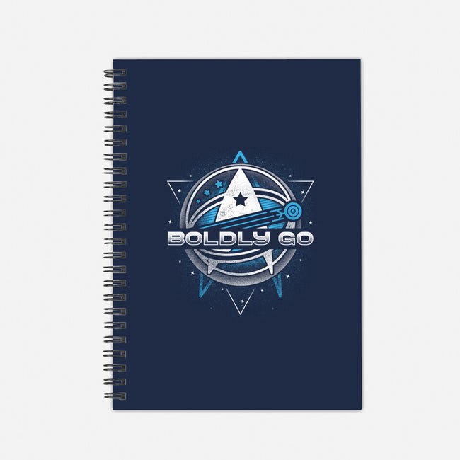 Boldly Into Space-none dot grid notebook-Logozaste