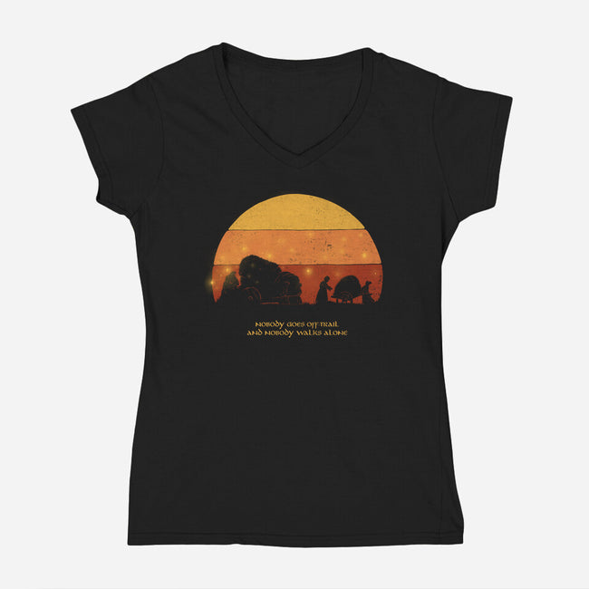Nobody Walks Alone-womens v-neck tee-zawitees