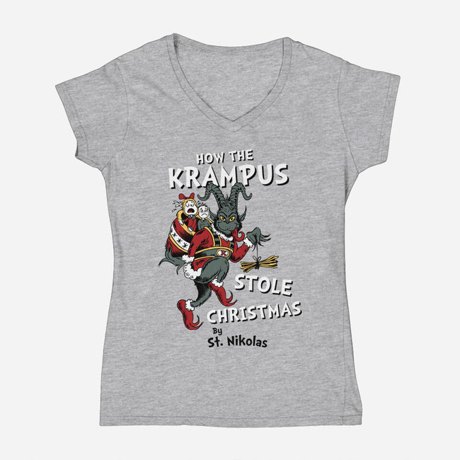 How The Krampus Stole Christmas-womens v-neck tee-Nemons