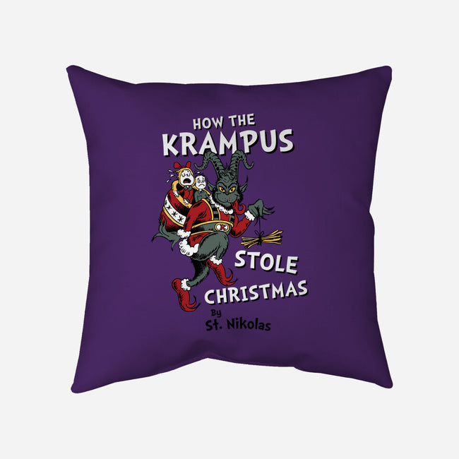 How The Krampus Stole Christmas-none removable cover w insert throw pillow-Nemons