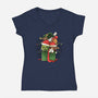 Merry Pet Xmas-womens v-neck tee-Vallina84