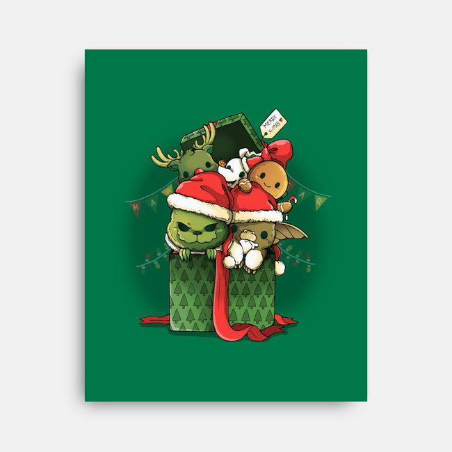 Merry Pet Xmas-none stretched canvas-Vallina84