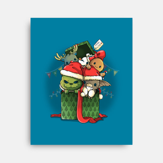 Merry Pet Xmas-none stretched canvas-Vallina84