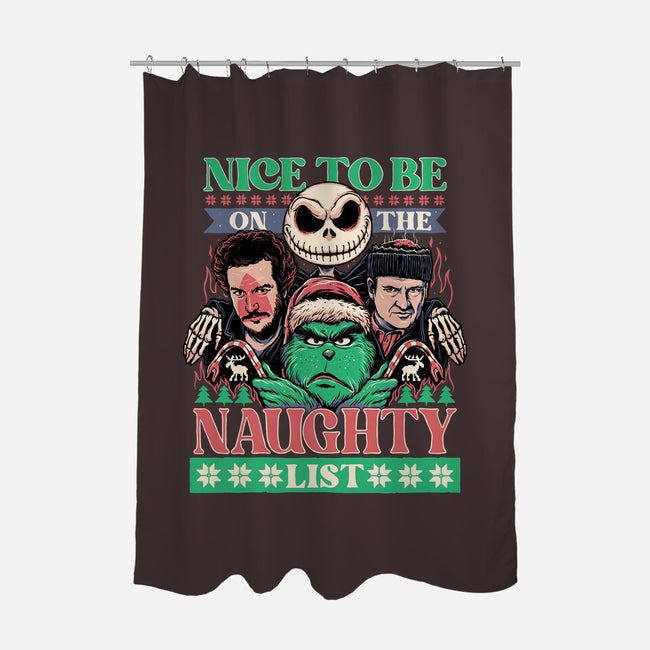 Naughty List Club-none polyester shower curtain-momma_gorilla