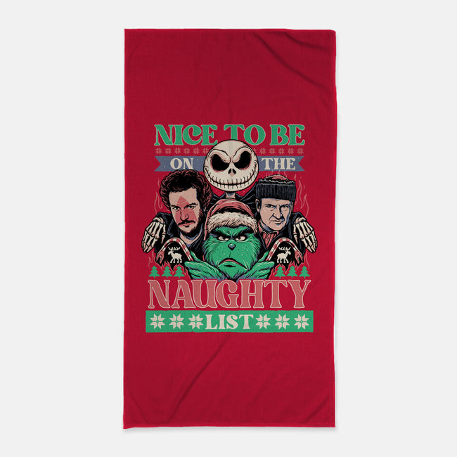 Naughty List Club-none beach towel-momma_gorilla
