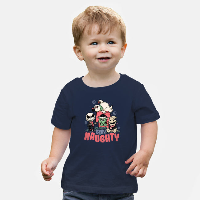 Stay Naughty-baby basic tee-momma_gorilla